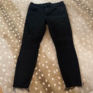 Mother - Black Frayed Hem Jeans
